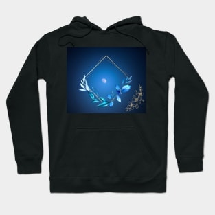 blue moon and rose Hoodie